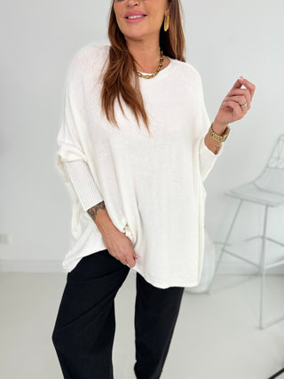 Feinstrickpullover in Wollweiss, für Damen in Einheitsgröße 36-42+ - Levelone GmbH & Co. KG