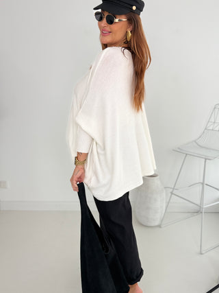 Feinstrickpullover in Wollweiss, für Damen in Einheitsgröße 36-42+ - Levelone GmbH & Co. KG