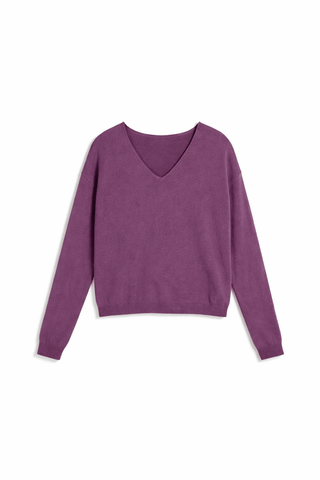 Feinstrickpullover in Dunkellila