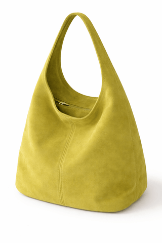 Wildleder Shopper Tasche in Gelb