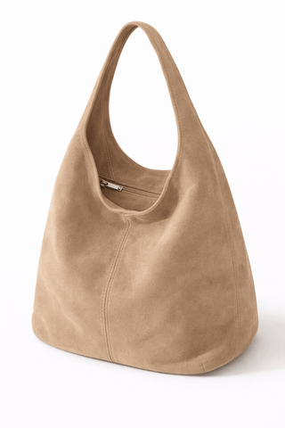 Wildleder Shopper Tasche in Beige