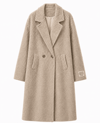 Stylischer Fleecemantel für Damen in Beige mit Reverskragen, Knöpfen, Taschen & weicher Haptik - Levelone GmbH & Co. KG