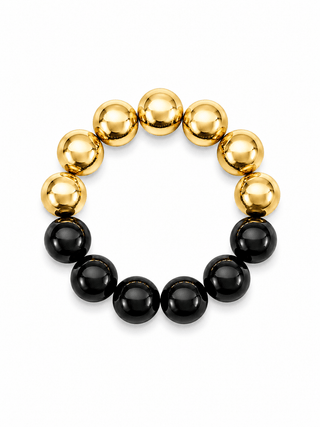 Perlenarmband in Schwarz-Gold - Levelone GmbH & Co. KG
