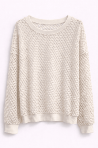 Häkelsweater in Creme