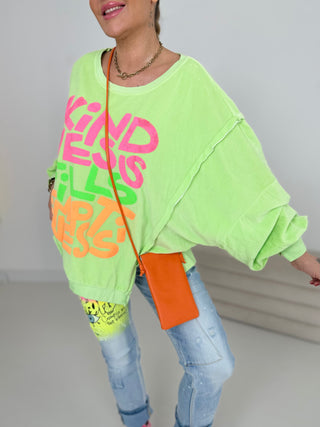 Sweater Grün mit coolem Print