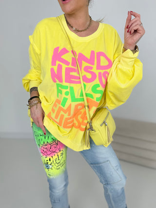 Sweater Gelb mit coolem Print