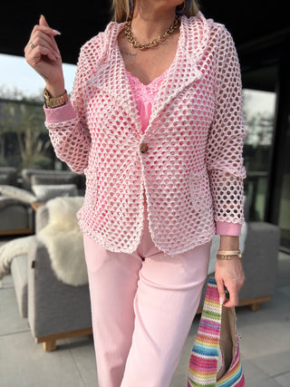 Häkelblazer in Rosa