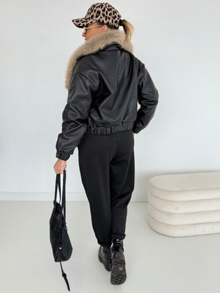 gefütterte Lederjacke 2508172-74