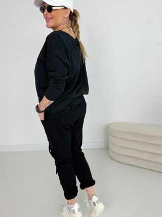 Baggyhose in Schwarz für Damen