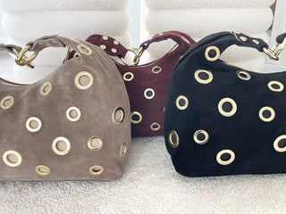 Wildleder Tasche mit Nieten 2507145-47