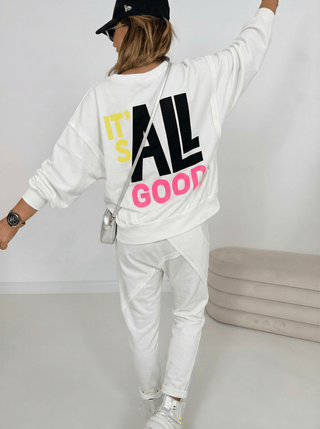 Sweater in Weiss mit Print auf der Rückseite